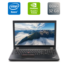 Мобильная рабочая станция Lenovo ThinkPad P52 / 15.6" (1920x1080) IPS / Intel Xeon E-2176M (6 (12) ядер по 2.7 - 4.4 GHz) / 32 GB DDR4 / 512 GB SSD / nVidia Quadro P2000, 4 GB GDDR5, 128-bit / WebCam / HDMI / TouchID / Windows 10