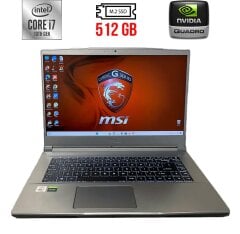 Мобильная рабочая станция MSI GF63 MS-16R4 / 15.6" (1920x1080) IPS / Intel Core i7-10750H (6 (12) ядер по 2.6 - 5.0 GHz) / 16 GB DDR4 / 512 GB SSD M.2 / nVidia Quadro T1000, 4 GB GDDR6, 128-bit / WebCam / HDMI