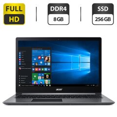 Ноутбук Acer Swift 3 SF315-41 / 15.6" (1920x1080) IPS / AMD Ryzen 5 2500U (4 (8) ядра по 2.0 - 3.6 GHz) / 8 GB DDR4 / 256 GB SSD / AMD Radeon Vega 8 Graphics / WebCam / HDMI + Бездротова мишка