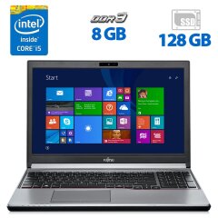 Ноутбук Б-клас Fujitsu LifeBook E754 / 15.6'' (1366x768) TN / Intel Core i5-4210M (2 (4) ядра по 2.6 - 3.2 GHz) / 8 GB DDR3 / 128 GB SSD / Intel HD Graphics 4600 / WebCam / DVD-ROM / Windows 10 Pro