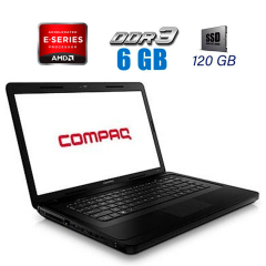 Ноутбук Б-класс HP Compaq Presario CQ57 / 15.6" (1366x768) TN / AMD E300 (2 ядра по 1.3 GHz) / 6 GB DDR3 / 120 GB SSD / AMD Radeon HD 6310 Graphics / WebCam / DVD-ROM / VGA