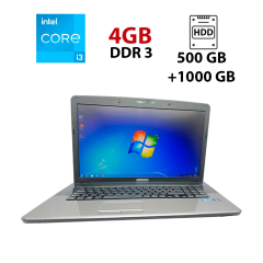 Ноутбук Б-клас Medion Akoya E7220 / 17.3" (1600x900) TN / Intel Core i3-2310M (2 (4) ядра по 2.1 GHz) / 4 GB DDR3 / 500 GB HDD + 1000 GB HDD / Intel HD Graphics / WebCam / USB 3.0