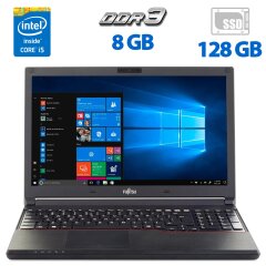 Ноутбук Fujitsu Lifebook E554 / 15.6'' (1920x1080) IPS / Intel Core i5-4210M (2 (4) ядра по 2.6 - 3.2 GHz) / 8 GB DDR3 / 128 GB SSD / Intel HD Graphics 4600 / WebCam / DVD-ROM
