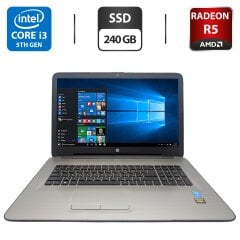 Ноутбук HP 17-x027ur / 17.3" (1600x900) TN / Intel Core i3-5005U (2 (4) ядра по 2.0 GHz) / 8 GB DDR3 / 240 GB SSD / AMD Radeon R5 M330, 2 GB GDDR3, 64-bit / WebCam / DVD-ROM