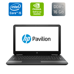 Ноутбук HP Pavilion 15t-au100 / 15.6" (1920x1080) IPS / Intel Core i5-7200U (2 (4) ядра по 2.5 - 3.1 GHz) / 16 GB DDR4 / 512 GB SSD / nVidia GeForce 940MX, 2 GB GDDR5, 64-bit / WebCam / HDMI
