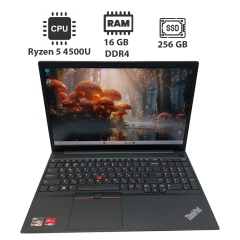 Ноутбук Lenovo ThinkPad E15 / 14" (1920x1080) IPS / AMD Ryzen 5 4500U (6 ядер по 2.3 - 4.0 GHz) / 16 GB DDR4 / 256 GB SSD / AMD Radeon Vega 6 / WebCam