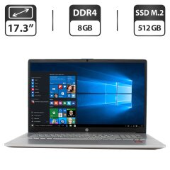 Новый ноутбук HP Laptop 17-cp0259ng / 17.3" (1600x900) TN / AMD Ryzen 5 5500U (6 (12) ядер по 2.1 - 4.0 GHz) / 8 GB DDR4 / 512 GB SSD M.2 / AMD Radeon Graphics / WebCam / HDMI