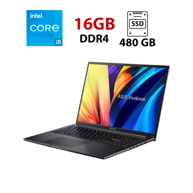 Ультрабук Asus VivoBook X1605ZA-MB531 / 16" (1920x1080) IPS / Intel Core i5-1235U (10 (12) ядер по 3.3 - 4.4 GHz) / 16 GB DDR4 / 480 GB SSD / Intel Iris Xe Graphics / WebCam Ультрабук Asus VivoBook X1605ZA-MB531 / 16" (1920x1080) IPS / Intel Core i5-1235U (10 (12) ядер по 3.3 - 4.4 GHz) / 16 GB DDR4 / 480 GB SSD / Intel Iris Xe Graphics / WebCam