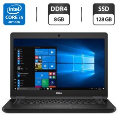 Ультрабук Б-класс Dell Latitude 5480 / 14" (1366x768) TN / Intel Core i5-6200U (2 (4) ядра по 2.3 - 2.8 GHz) / 8 GB DDR4 / 128 GB SSD / Intel HD Graphics 520 / WebCam / HDMI