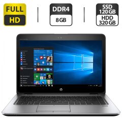 Ультрабук Б-клас HP EliteBook 840 G3 / 14" (1920x1080) TN / Intel Core i5-6300U (2 (4) ядра по 2.4 - 3.0 GHz) / 8 GB DDR4 / 120 GB SSD + 320 GB HDD / Intel HD Graphics 520 / WebCam / DisplayPort / Windows 10 Pro