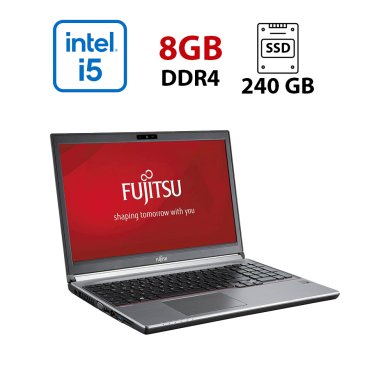 Ультрабук Fujitsu LifeBook E756 / 15.6" (1366x768) TN / Intel Core i5-6200U (2 (4) ядра по 2.3 - 2.8 GHz) / 8 GB DDR4 / 240 GB SSD / Intel HD Graphics 520 / WebCam Ультрабук Fujitsu LifeBook E756 / 15.6" (1366x768) TN / Intel Core i5-6200U (2 (4) ядра по 2.3 - 2.8 GHz) / 8 GB DDR4 / 240 GB SSD / Intel HD Graphics 520 / WebCam