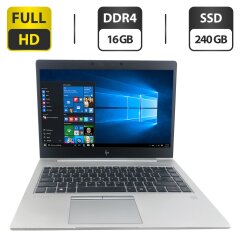 Ультрабук HP Elitebook 745 G5 / 14" (1920x1080) IPS / AMD Ryzen 3 Pro 2300U (4 ядра по 2.0 - 3.4 GHz) / 16 GB DDR4 / 240 GB SSD / AMD Radeon Vega 6 Graphics / WebCam