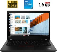 Ультрабук Lenovo ThinkPad T14 Gen 2 / 14" (1920x1080) IPS / Intel Core i5-1145G7 (4 (8) ядра по 2.6 - 4.4 GHz) / 16 GB DDR4 / 256 GB SSD M.2 / Intel Iris Xe Graphics / WebCam / HDMI