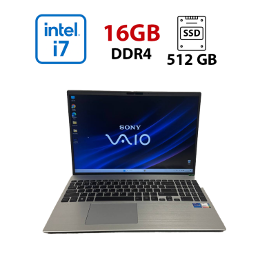 Ультрабук Sony Vaio VjF161X / 16" (1920x1080) IPS / Intel Core i7-1355U (10 (12) ядер по 1.7 - 5.0 GHz) / 16 GB DDR4 / 512 GB SSD NVMe / Intel Iris Xe Graphics / WebCam