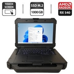 Защищенный ноутбук Dell Latitude 7424&nbsp;Rugged Extreme / 14" (1920x1080) IPS Touch / Intel Core i5-8350U (4 (8) ядра по 1.7 - 3.6 GHz) / 16 GB DDR4 / 1000 GB SSD M.2 / AMD Radeon RX 540, 2 GB GDDR5, 64-bit / WebCam
