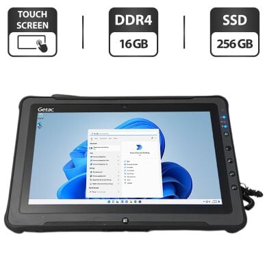 Защищенный планшет Getac F110 G4 / 11.6" (1920x1080) IPS Touch / Intel Core i7-7500U (2 (4) ядра по 2.7 - 3.5 GHz) / 16 GB DDR4 / 256 GB SSD / Intel HD Graphics 620 / WebCam / Стилус / Два АКБ