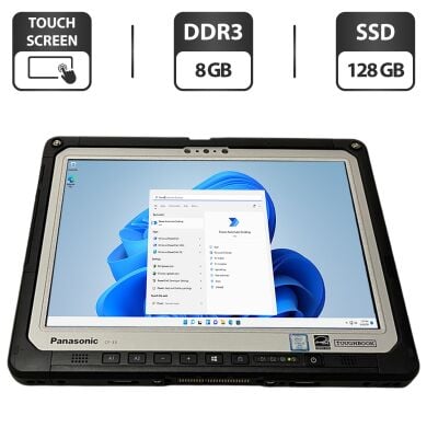 Захищений планшет Panasonic Toughbook CF-33 / 12" (2160x1440) IPS Touch / Intel Core i5-7300U (2 (4) ядра по 2.6 - 3.5 GHz) / 8 GB DDR3 / 128 GB SSD / Intel HD Graphics 620 / WebCam / Стилус / Два АКБ / Без клавіатури