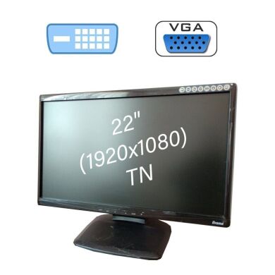 Монітор Iiyama E2208HD / 22" (1920x1080) TN / 1x DVI, 1x VGA, 1x Audio Port Монітор Iiyama E2208HD / 22" (1920x1080) TN / 1x DVI, 1x VGA, 1x Audio Port