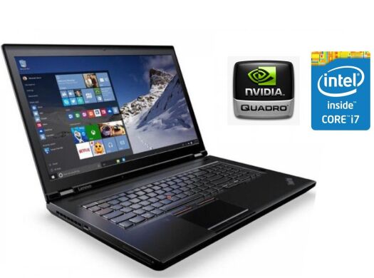 Мобільна робоча станція Lenovo ThinkPad P70 / 17.3" (1920x1080) IPS / Intel Core i7-6700HQ (4 (8) ядра по 2.6 - 3.5 GHz) / 8 GB DDR4 / 240 GB SSD / nVidia Quadro M4000M, 4 GB GDDR5, 256-bit / WebCam