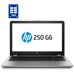 Ноутбук HP 250 G6 / 15.6" (1366x768) TN / Intel Core i3-6006U (2 (4) ядра по 2.0 GHz) / 8 GB DDR4 / 128 GB SSD / Intel HD Graphics 620 / WebCam / DVD-ROM / Win 10 Pro