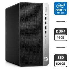 Комп'ютер HP ProDesk 600 G3 Tower / Intel Core i5-7500 (4 ядра по 3.4 - 3.8 GHz) / 16 GB DDR4 / 500 GB SSD / Intel HD Graphics 630 / Windows 11 Pro