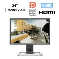 Монітор Б-клас HP LP2475w / 24" (1920x1200) S-IPS / DVI-I, DVI-D, DP, HDMI, USB-Hub, RCA, S-Video + в подарунок кабелі живлення і HDMI