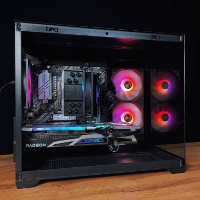 Сборка под заказ: игровой ПК Gamdias Aura GC10M ARGB Black Tower / AMD Ryzen 7 5700X (8 (16) ядер по 3.4 - 4.6 GHz) / 32 GB DDR4 / 1000 GB SSD M.2 / AMD Radeon RX 6700 XT, 12 GB GDDR6, 192-bit / 650W
