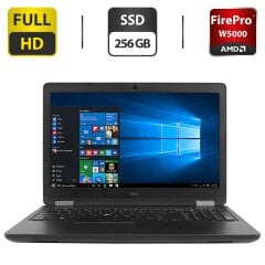 Мобільна робоча станція Dell Precision 3510 / 15.6" (1920x1080) IPS / Intel Core i5-6440HQ (4 ядра по 2.6 - 3.5 GHz) / 16 GB DDR4 / 256 GB SSD / AMD FirePro W5130M, 2 GB GDDR5, 128-bit / WebCam