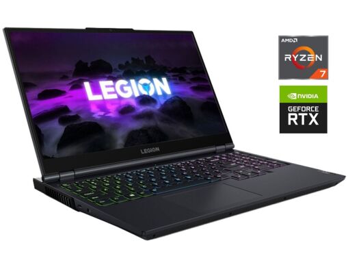 Игровой ноутбук Lenovo Legion 5 15ACH6H / 15.6" (1920x1080) IPS / AMD Ryzen 7 5800H (8 (16) ядер по 3.2 - 4.4 GHz) / 16 GB DDR4 / 1000 GB SSD / nVidia GeForce RTX 3070, 8 GB GDDR6, 256-bit / WebCam / Win 11 Home
