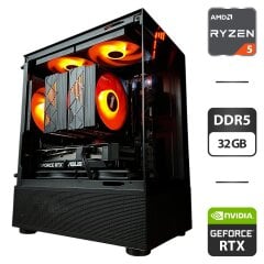 Новий ігровий ПК 1stPlayer Mi2-A Tower / AMD Ryzen 5 7500F (6 ядер по 3.7 - 5.0 GHz) / 32 GB DDR5 / 1000 GB SSD M.2 / nVidia GeForce RTX 5060 Ti, 16 GB GDDR7, 128-bit / 850W