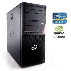 Игровой ПК Fujitsu Esprimo P910 E85+ Tower / Intel Core i5-3470 (4 ядра по 3.2 - 3.6 GHz) / 16 GB DDR3 / 128 GB SSD + 500 GB HDD / nVidia Quadro K2000, 2 GB GDDR5, 128-bit / DVD-ROM / Win 10 Pro + Кабель питания