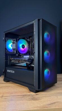 Сборка под заказ: игровой ПК Montech Air 100 ARGB Tower / AMD Ryzen 7 5700X (8 (16) ядер по 3.4 - 4.6 GHz) / 32 GB DDR4 / 1000 GB SSD M.2 / nVidia GeForce RTX 3080, 10 GB GDDR6X, 320-bit / 750W