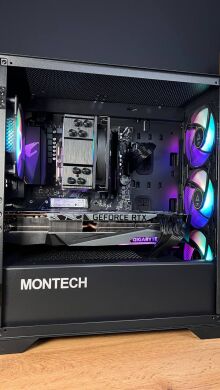 Сборка под заказ: игровой ПК Montech Air 100 ARGB Tower / AMD Ryzen 7 5700X (8 (16) ядер по 3.4 - 4.6 GHz) / 32 GB DDR4 / 1000 GB SSD M.2 / nVidia GeForce RTX 3080, 10 GB GDDR6X, 320-bit / 750W
