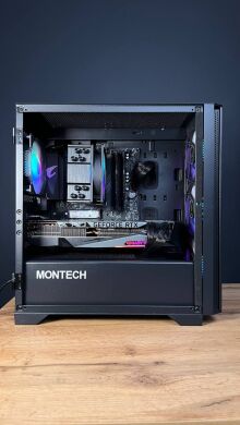 Сборка под заказ: игровой ПК Montech Air 100 ARGB Tower / AMD Ryzen 7 5700X (8 (16) ядер по 3.4 - 4.6 GHz) / 32 GB DDR4 / 1000 GB SSD M.2 / nVidia GeForce RTX 3080, 10 GB GDDR6X, 320-bit / 750W