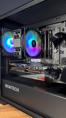 Сборка под заказ: игровой ПК Montech Air 100 ARGB Tower / AMD Ryzen 7 5700X (8 (16) ядер по 3.4 - 4.6 GHz) / 32 GB DDR4 / 1000 GB SSD M.2 / nVidia GeForce RTX 3080, 10 GB GDDR6X, 320-bit / 750W