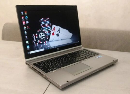 HP EliteBook 8570p / 15.6" (1920x1080) TN+film LED / Intel Core i7-3740QM (4 (8) ядра по 2.7 - 3.7 GHz) / 8 GB DDR3 / 500 GB HDD / ATI Radeon 7570M, 1 GB GDDR5, 64-bit / WebCam / DVD-RW / DP
