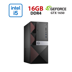 Игровой компьютер Dell Vostro 3667 Tower / Intel Core i5-7400 (4 ядра по 3.0 - 3.5 GHz) / 16 GB DDR4 / 480 GB SSD / nVidia GeForce GTX 1650, 4 GB GDDR5, 128-bit