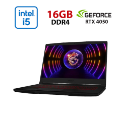 Игровой ноутбук MSI GF63 Thin 12VE-2450NEU / 15.6" (1920x1080) IPS / Intel Core i5-12450H (8 (12) ядер по 3.3 - 4.4 GHz) / 16 GB DDR4 / 960 GB SSD / nVidia GeForce RTX 4050, 6 GB GDDR6, 96-bit / WebCam