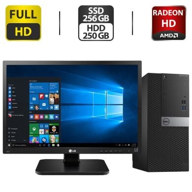 Комплект: Dell OptiPlex 3040 Tower / Intel Core i5-6600K (4 ядра по 3.5 - 3.9 GHz) / 16 GB DDR3 / 256 GB SSD + 250 GB HDD / AMD Radeon HD 5450, 1 GB GDDR3, 64-bit / DVD-ROM + Монитор LG 24MB37PM-B / 24" (1920x1080) IPS Комплект: Dell OptiPlex 3040 Tower / Intel Core i5-6600K (4 ядра по 3.5 - 3.9 GHz) / 16 GB DDR3 / 256 GB SSD + 250 GB HDD / AMD Radeon HD 5450, 1 GB GDDR3, 64-bit / DVD-ROM + Монитор LG 24MB37PM-B / 24" (1920x1080) IPS