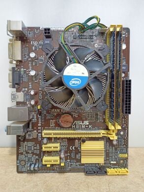 Комплект: Материнская плата Asus H81M-K / Intel Core i5-4570 (4 ядра по 3.2 - 3.6 GHz) / Socket LGA 1150 / 8 GB DDR3 / кулер