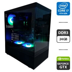 Компьютер 1stPlayer Mi7-A Tower / Intel Core i7-4790 (4 (8) ядра по 3.6 - 4.0 GHz) / 24 GB DDR3 / 512 GB SSD + 500 GB HDD / nVidia GeForce GTX 1650, 4 GB GDDR6, 128-bit / 500W