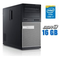Компьютер Dell OptiPlex 990 Tower / Intel Core i7-2600 (4 (8) ядер по 3.4 - 3.8 GHz) / 16 GB DDR3 / 500 GB HDD / Intel HD Graphics 2000 / DVD-ROM