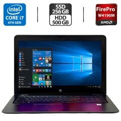 Мобильная рабоча станция HP ZBook 15u G3 / 15.6" (1920x1080) IPS / Intel Core i7-6500U (2 (4) ядра по 2.5 - 3.1 GHz) / 16 GB DDR4 / 256 GB SSD + 500 GB HDD / AMD FirePro W4190M, 2 GB GDDR5, 128-bit / WebCam / Windows 10 Pro