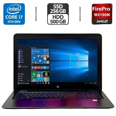 Мобильная рабоча станция HP ZBook 15u G3 / 15.6" (1920x1080) IPS / Intel Core i7-6500U (2 (4) ядра по 2.5 - 3.1 GHz) / 16 GB DDR4 / 256 GB SSD + 500 GB HDD / AMD FirePro W4190M, 2 GB GDDR5, 128-bit / WebCam / Windows 10 Pro