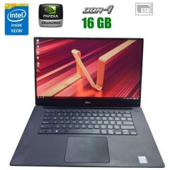 Мобільна робоча станція Dell Precision 5510 / 15.6" (1920х1080) IPS / Intel Xeon E3-1505M v5 (4 (8) ядра по 2.8 - 3.7 GHz) / 16 GB DDR4 / 256 GB SSD / nVidia Quadro M1000M, 4 GB GDDR5, 128-bit / WebCam