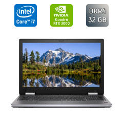 Мобильная рабочая станция Dell Precision 7540 / 15.6" (1920x1080) IPS / Intel Core i7-9850H (6 (12) ядер по 2.6 - 4.6 GHz) / 32 GB DDR4 / 512 GB SSD / nVidia Quadro RTX 3000, 6 GB GDDR6, 192-bit / WebCam / TouchID / Windows 10