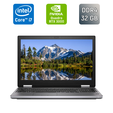 Мобільна робоча станція Dell Precision 7540 / 15.6" (1920x1080) IPS / Intel Core i7-9850H (6 (12) ядер по 2.6 - 4.6 GHz) / 32 GB DDR4 / 512 GB SSD / nVidia Quadro RTX 3000, 6 GB GDDR6, 192-bit / WebCam / TouchID / Windows 10