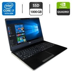 Мобільна робоча станція Dell Precision 7550 / 15.6" (1920x1080) IPS / Intel Core i7-10750H (6 (12) ядер по 2.6 - 5.0 GHz) / 64 GB DDR4 / 1000 GB SSD / nVidia Quadro RTX 3000, 6 GB GDDR6, 192-bit / WebCam