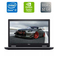 Мобільна робоча станція Dell Precision 7730 / 17.3" (1920x1080) IPS / Intel Core i7-8850H (6 (12) ядра по 2.6 - 4.3 GHz) / 32 GB DDR4 / 512 GB SSD / nVidia Quadro P5200, 16 GB GDDR5, 256-bit / HDMI / WebCam