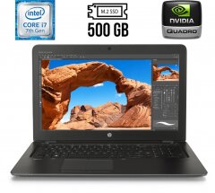 Мобильная рабочая станция HP Zbook 15 G4 / 15.6" (1920x1080) TN / Intel Core i7-7700HQ (4 (8) ядра по 2.8 - 3.8 GHz) / 16 GB DDR4 / 500 GB SSD M.2 / nVidia Quadro M1200, 4 GB GDDR5, 128-bit / WebCam / HDMI